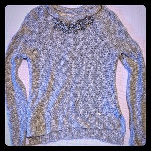 A&F sweater with attached necklace